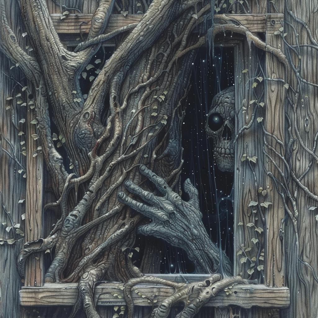 horror  monster  skeleton  window  branches  painting  dark  macabre  spooky  creepy 948396