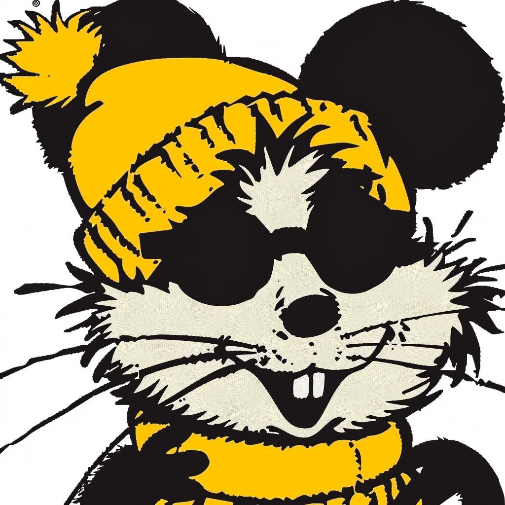 mouse  hat  scarf  cartoon  cute  whimsical  winter  animal  playful  character 942330