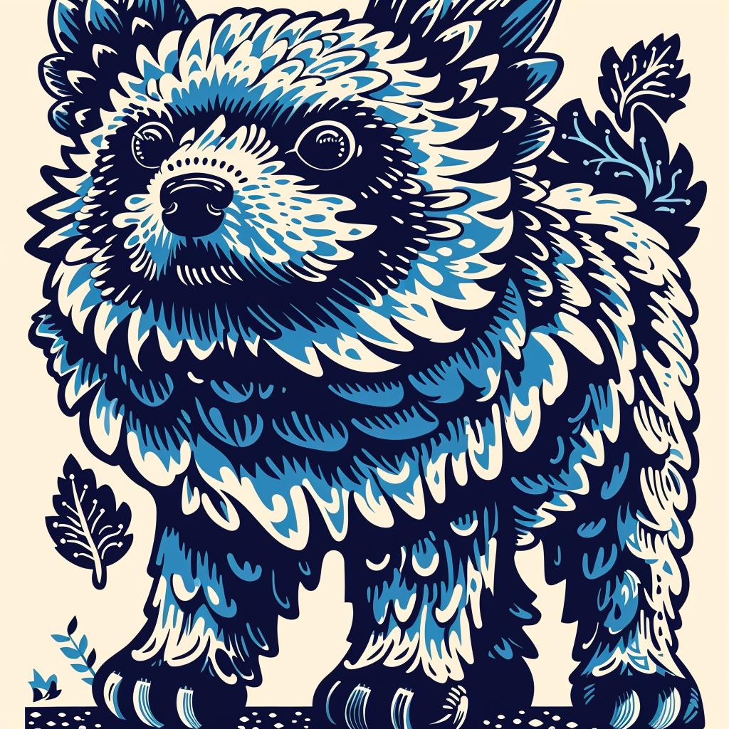 mythical  creature  hybrid  dog  blue  leaves  fantastical  unique  essence  blend 941333