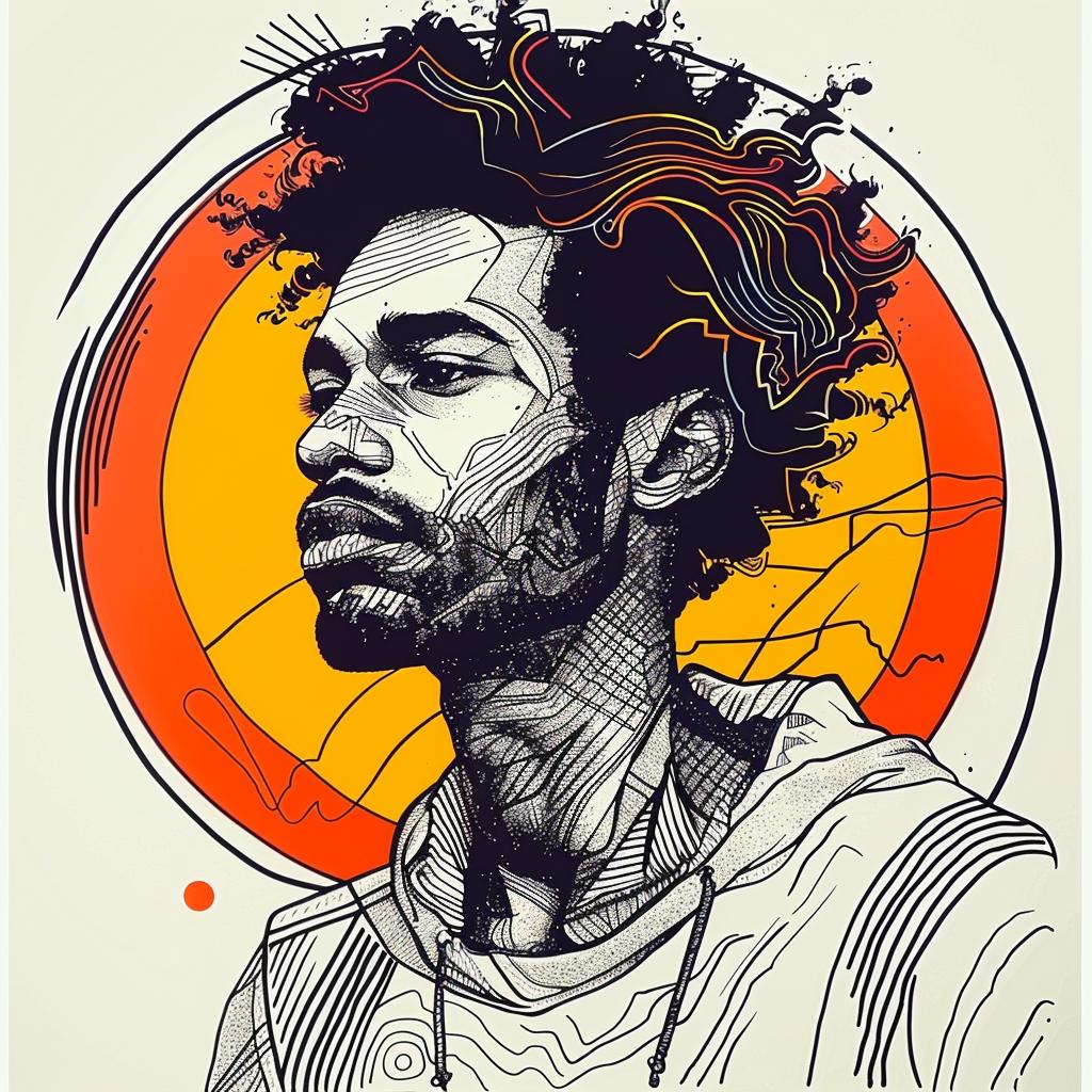 Pop  Art  african-american  man  drawing  afro  bold  graphic  white  style 937974