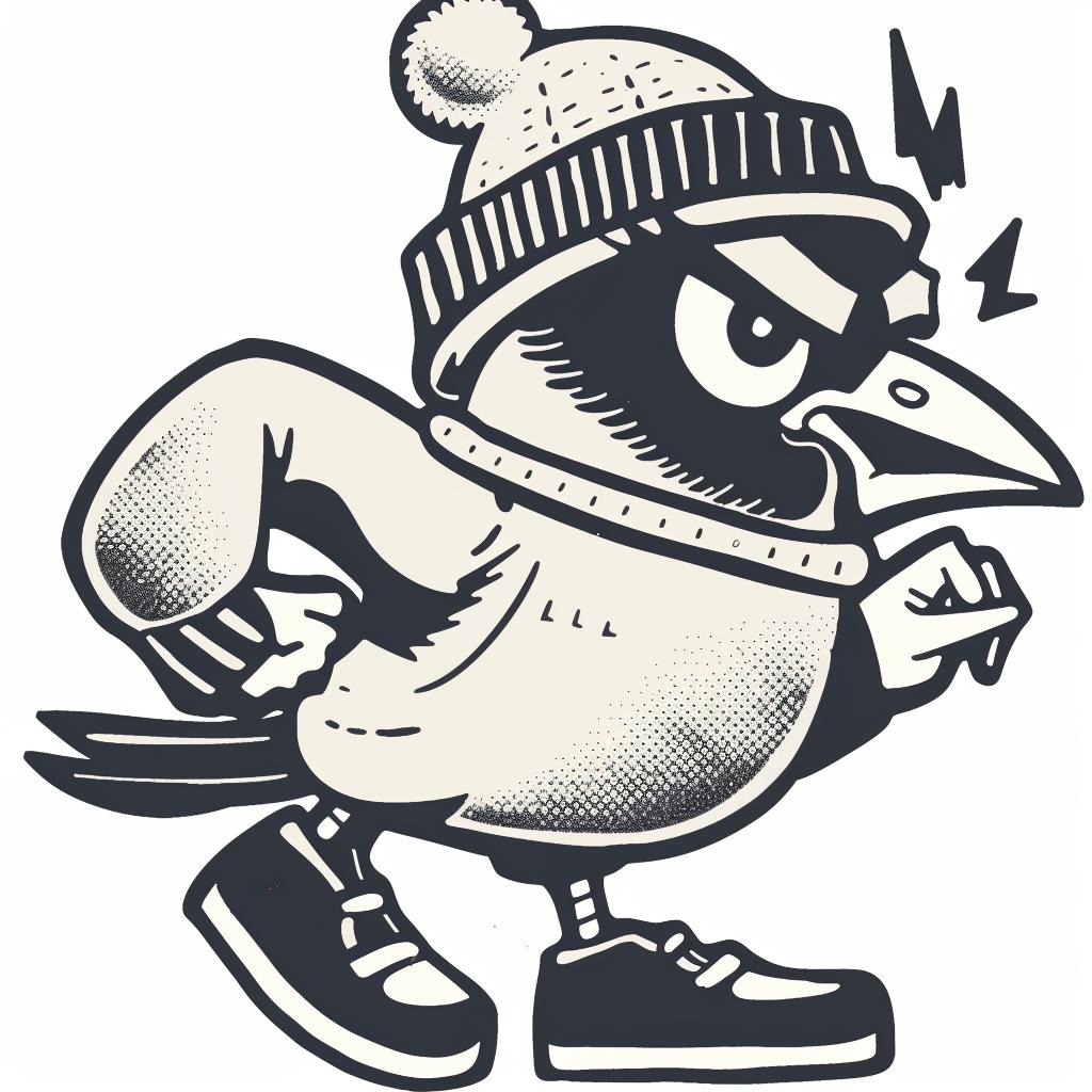 bird  hat  jacket  cartoon  streetwise  hip-hop  style  illustration  simple  aggressive 959331