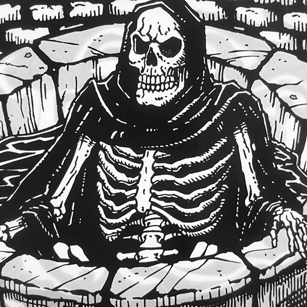 grim  reaper  skeleton  pit  black  white  drawing  humor  surreal  creepy 1028203