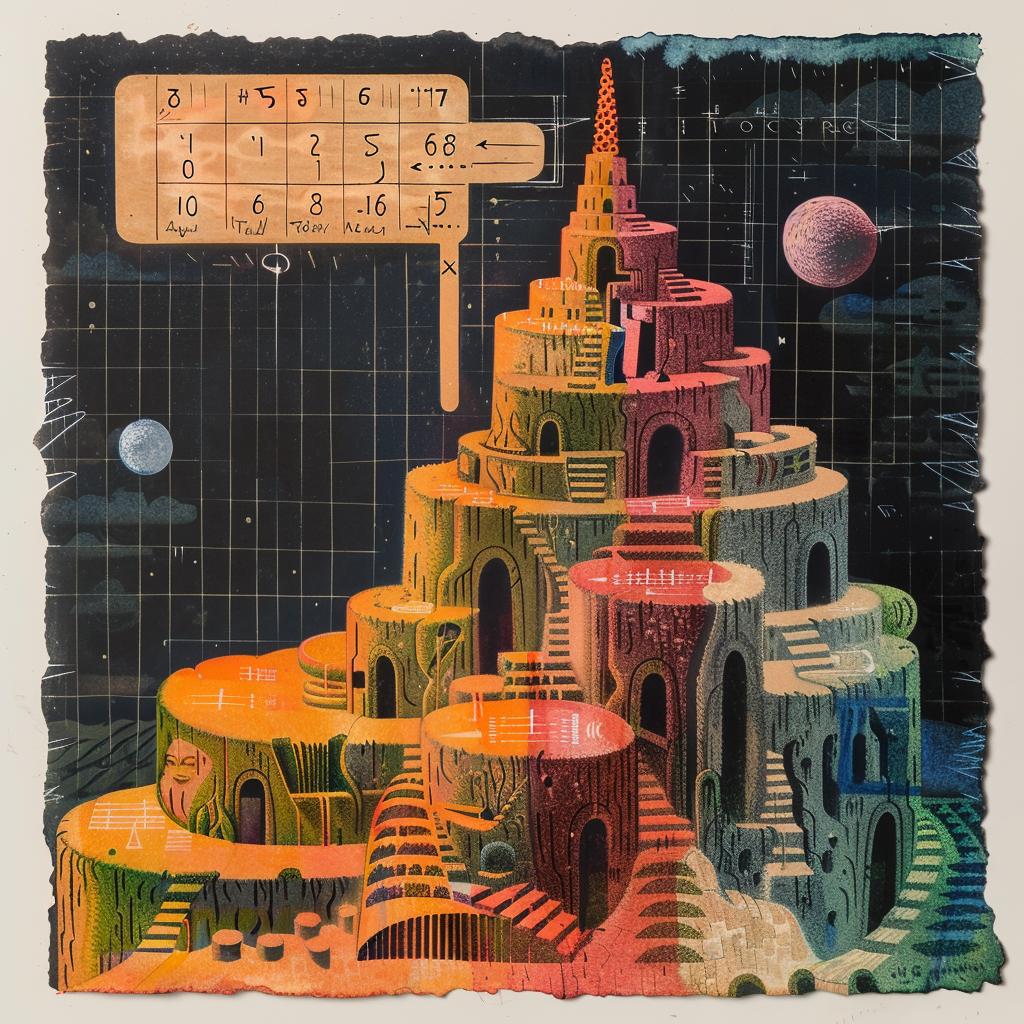 axonometric  view  introspective  naturalistic  spiritual  terror  occult  painting  castle  sign 974790