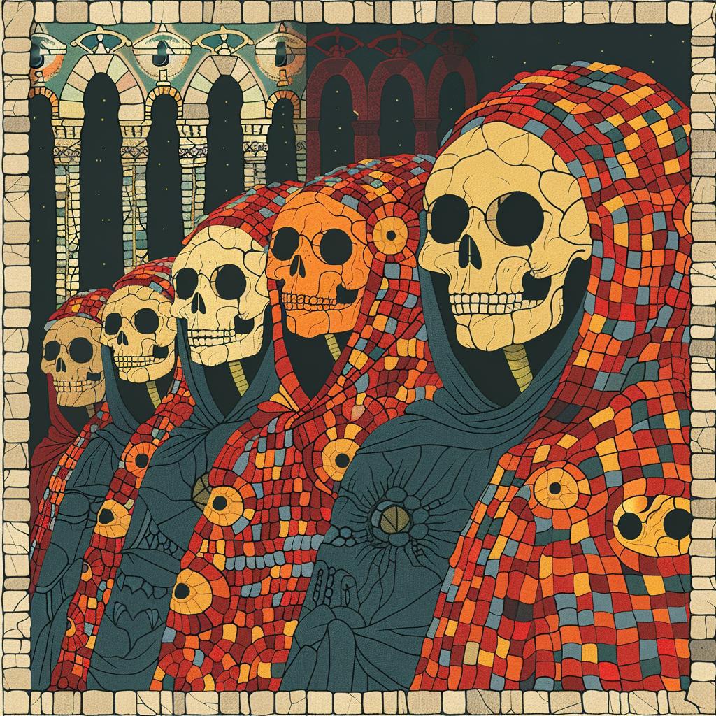 skull  bones  row  deathmetal  occult  dark  arts  mosaic  Joan  Cornella 976973