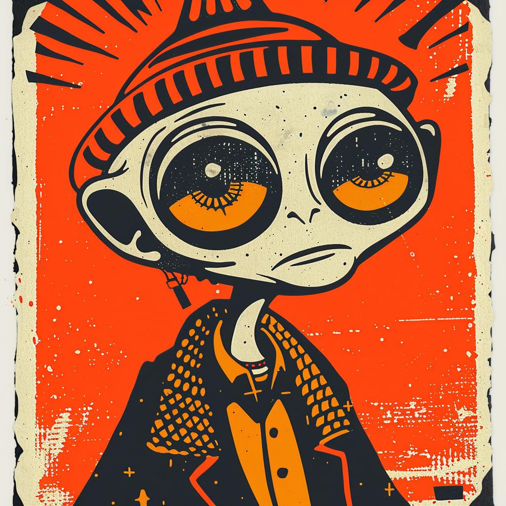 alien  man  hat  poster  street  culture  minimal  cartoon  character  urban 957243