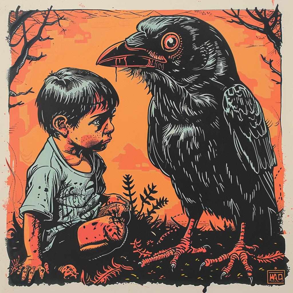 crow  boy  dark  occult  naturalistic  spiritual  terror  art  Norman  Rockwell 927249