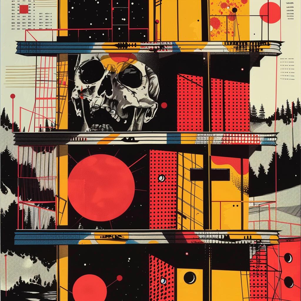 skull  building  design  street-art  dark  graphic  poster  axonometrics  urban  edgy 969229