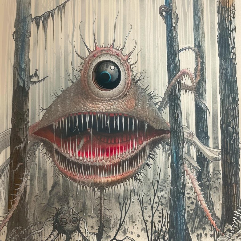 monster  woods  horror  painting  creepy  dark  fantasy  illustration  nature  spooky 946008