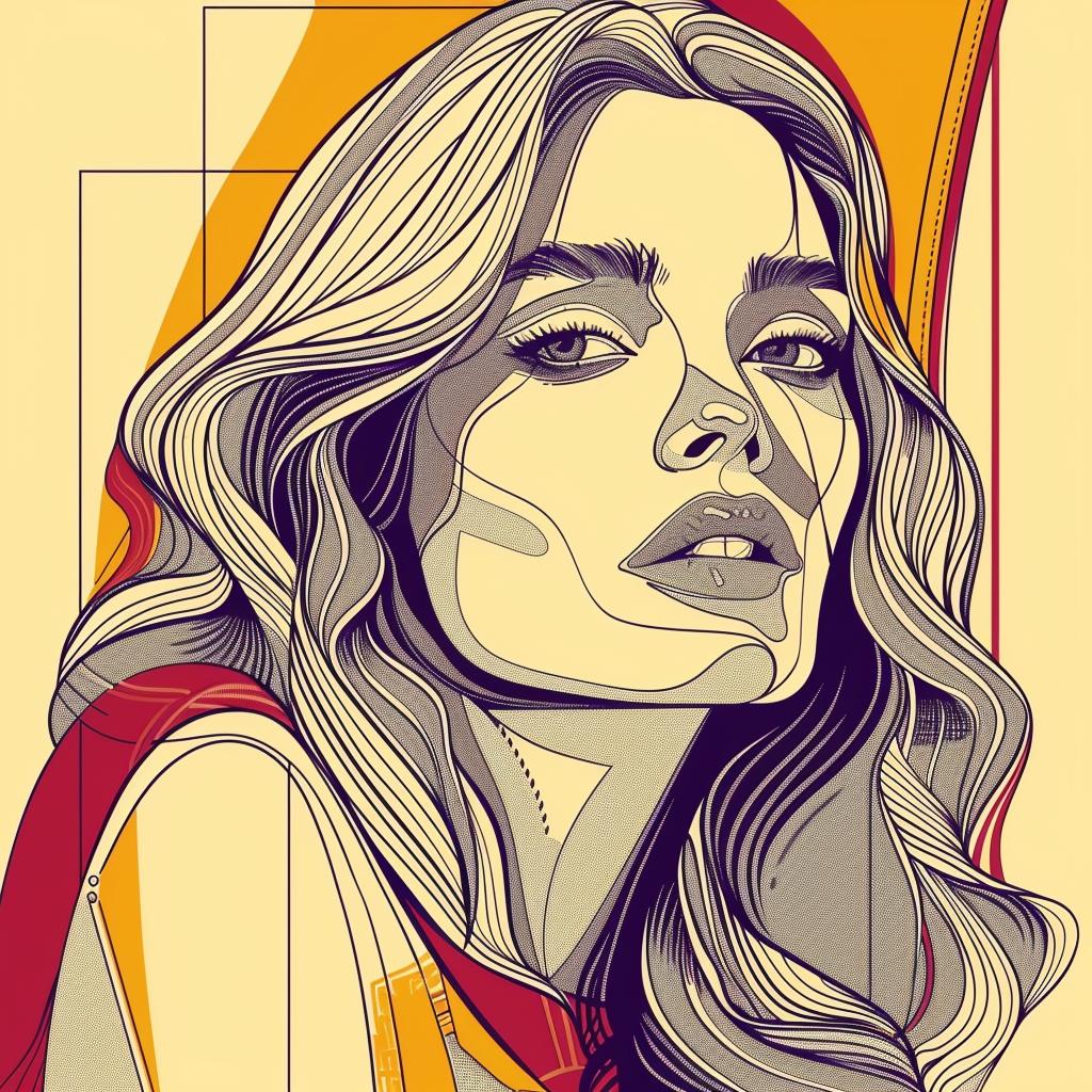 popart  blonde  female  hair  geometric  pattern  modern  white  colorful  illustration 937051