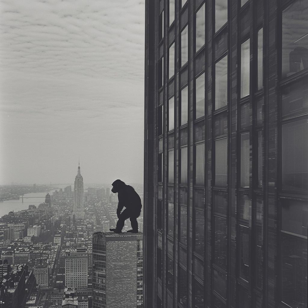 surreal  collage  man  building  city  high  contrast  urban  scene  NYC 970036