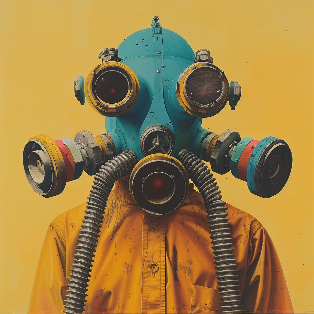 gasmask  man  surreal  style  abstract  hoses  covering  character  dark  distorted 967432