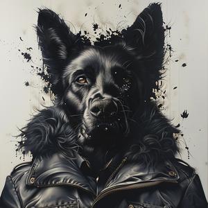 رسم كلب، سترة سوداء، فن، رسم حيواني، خيالي، 1072281