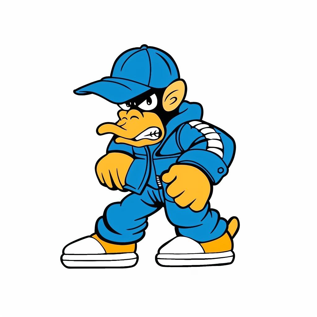 mascot  blue  hat  sneakers  street  culture  simplistic  playful  humorous  graphic 955696