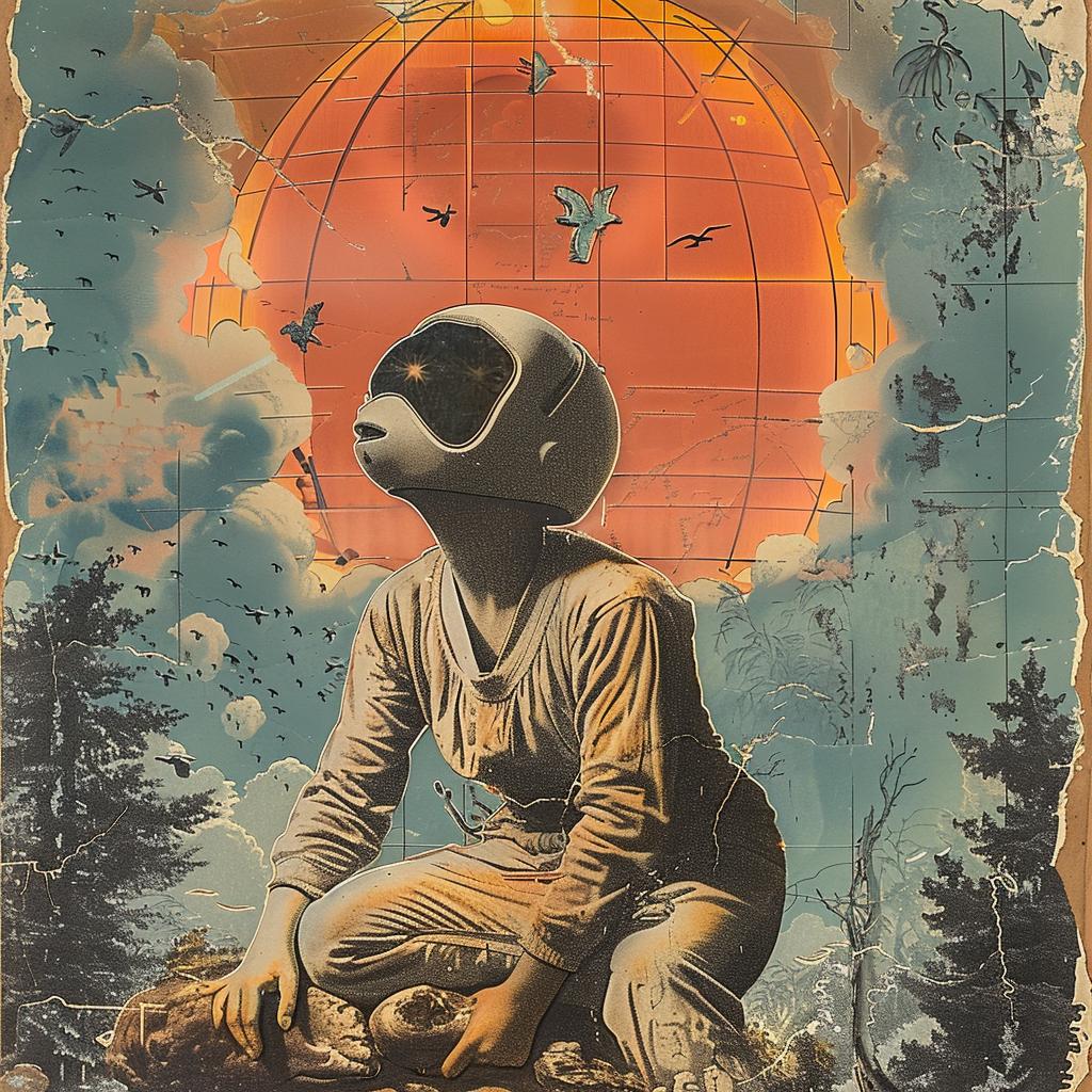ملصق رائد فضاء، امرأة، صخرة، لون حجري، فضاء، فن سريالي، رسم توضيحي، ملون، 1035594