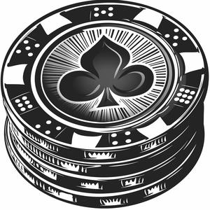 poker  chip  black and white  vector  SVG  linocut  simple  spade  symbol  white 1063133