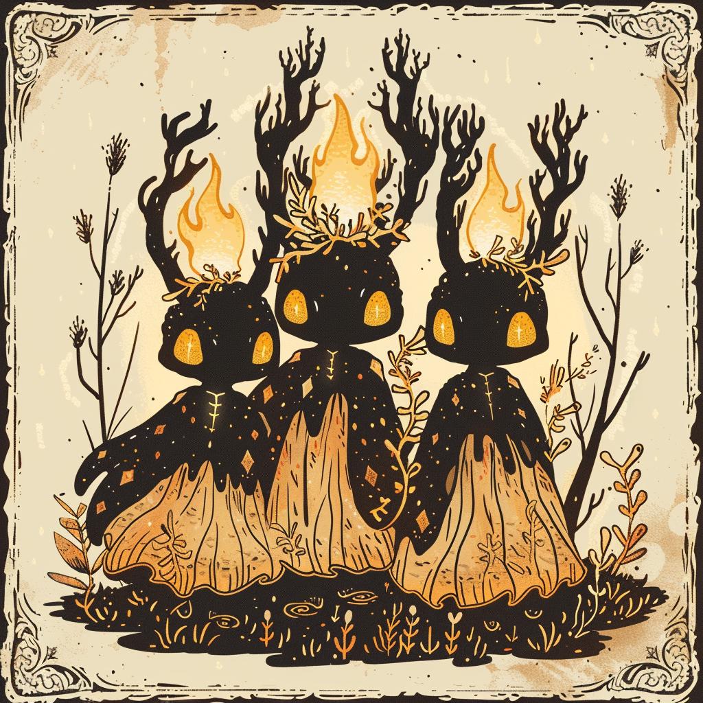 Beatrice  Alemagna  witches  fire  hair  dark  occult  art  spiritual  naturalistic 925969