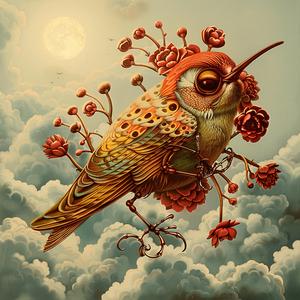 bird  flowers  painting  colorful  artwork  whimsical  nature  surreal  imagination  beauty 1052318