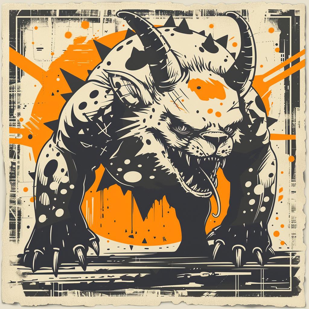 mythical  creature  hybrid  demon  poster  fantastical  unique  shading  black  white 940976