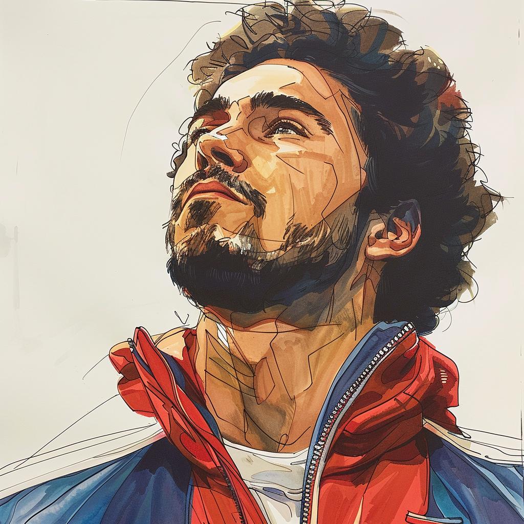 شيا لابوف 1977 رسم لون لحية سترة مسار أفرو أبيض 960136