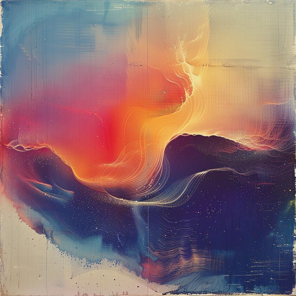abstract  painting  red  orange  sky  pulsar  waves  volumetric  lighting  style 1026529