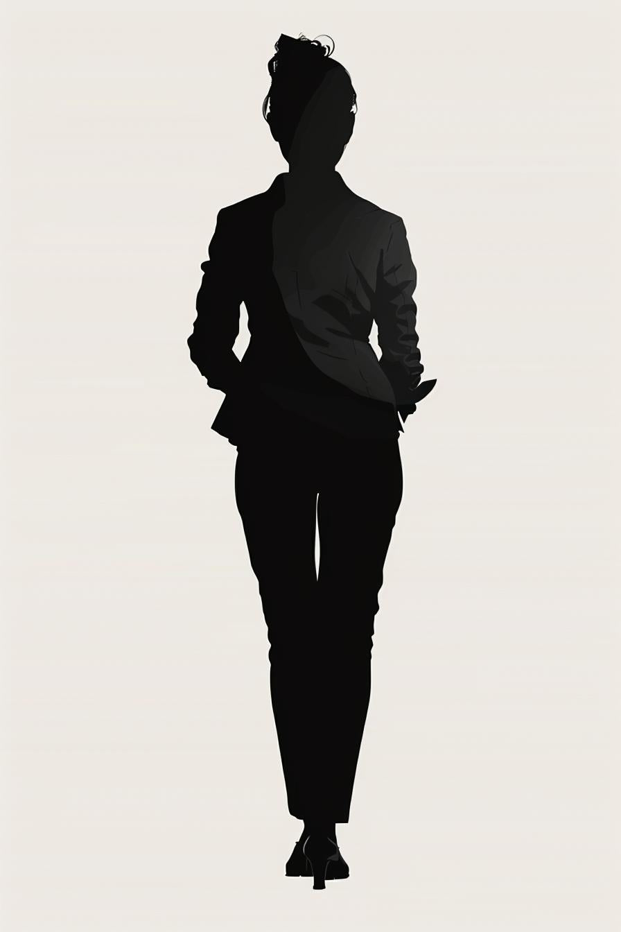 woman  silhouette  suit  tie  business  vector  minimal  attire  white  background 954352