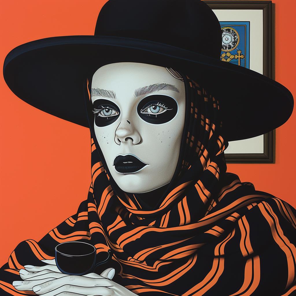 occult  society  horror  woman  hat  scarf  dark  mysterious  portrait  art 1025117