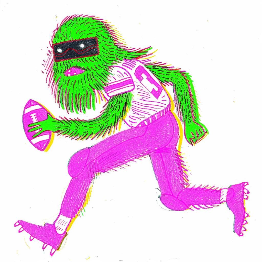football  player  green  monster  drawing  ball  dynamic  action  sport  illustration 940347