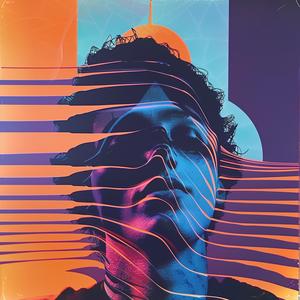 man  face  colorful  background  surreal  album  cover  hyper-realistic  screenprinting  art 1079745