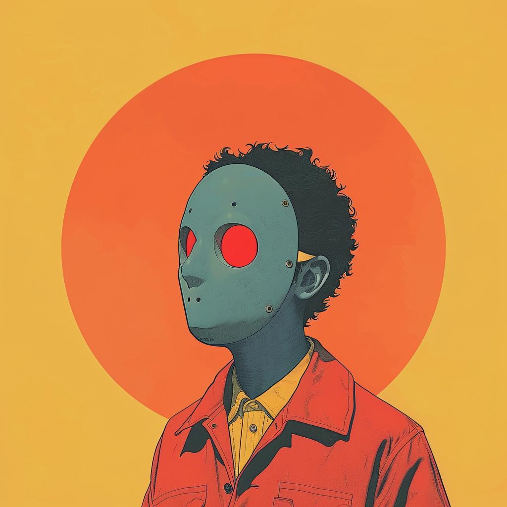 surreal  album  cover  man  mask  red  eyes  painting  art  abstract 1017806