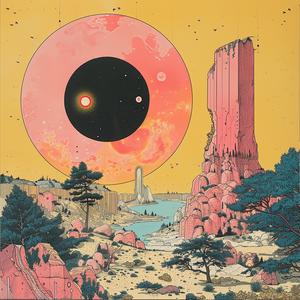 album  cover  surreal  sun  mountain  red  artwork  symbolist  screenprint  design 1064439