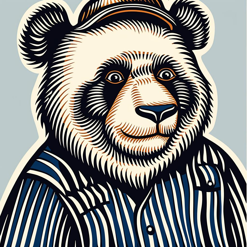 bear  cartoon  hat  overalls  humor  character  stylized  whimsical  illustration  fun 962492