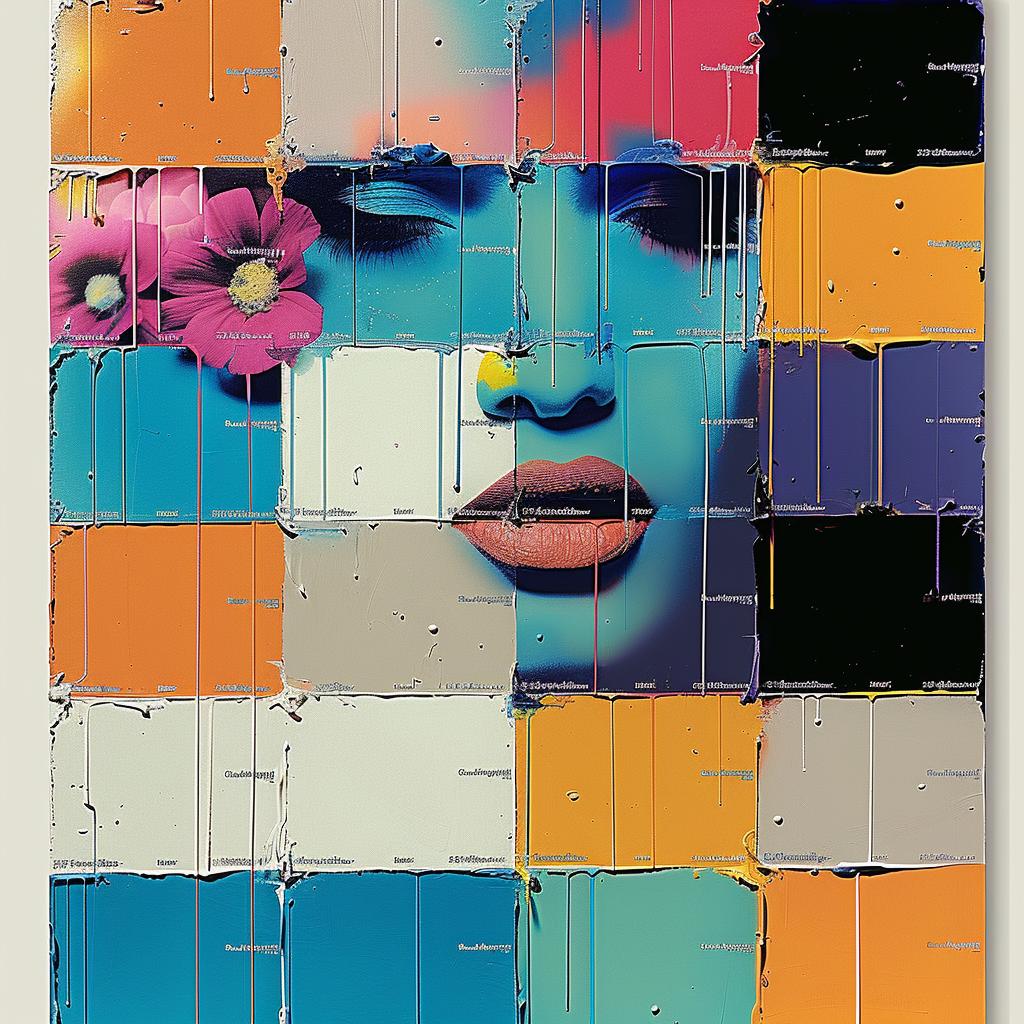 woman  face  color  squares  painting  abstract  vibrant  expression  modern  art 963678