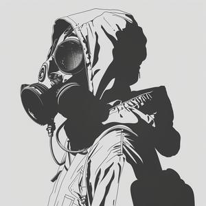 man  gasmask  drawing  black  white  linework  svg  vector  minimalist  strong 1070754