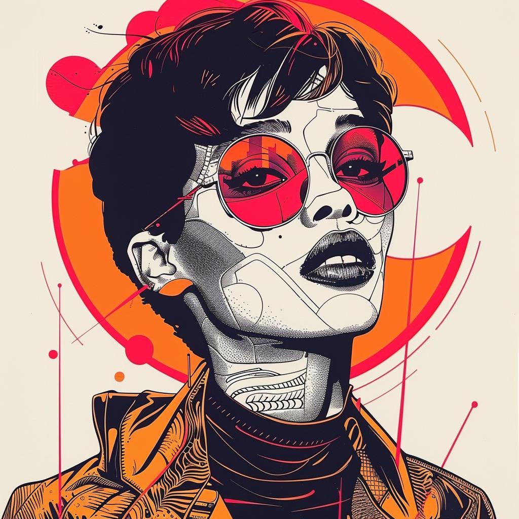 Pop Art  Kerry  Washington  African-American  model  short hair  white  background  poster  sunglasses 938941
