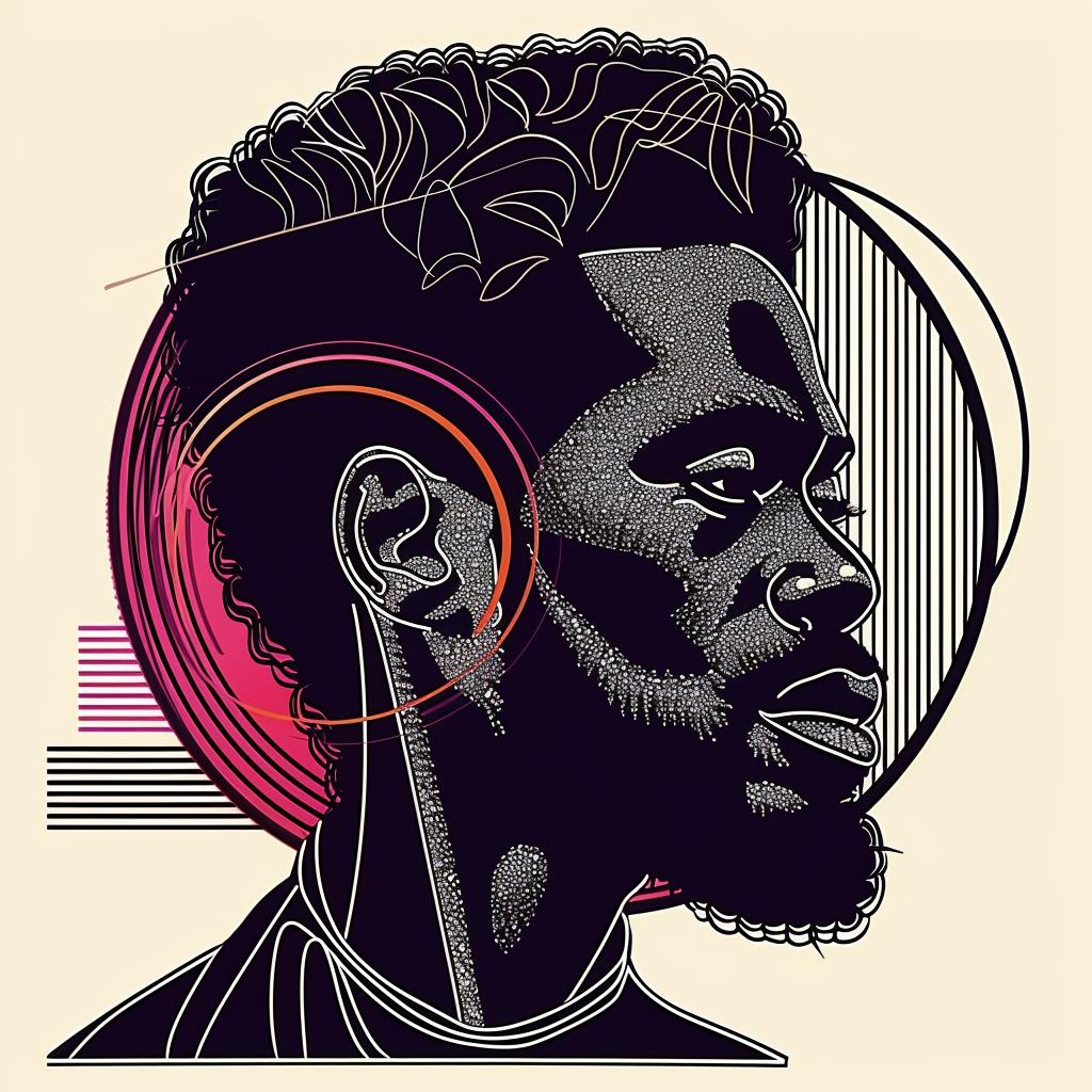 Pop  Art  African-American  man  beard  circle  design  graphic  modern  bold 937525