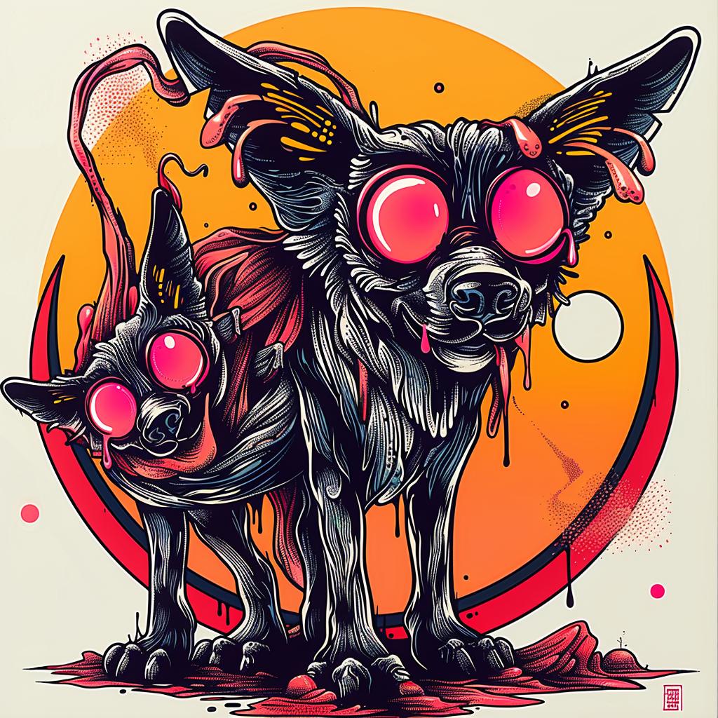 black  dog  eyes  illustration  Japanese  visual  art  weird  quirky  drawing 948580