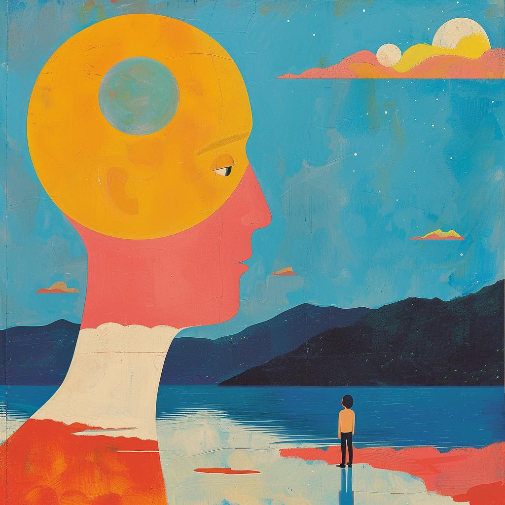 man  body  sun  middle  surreal  painting  album  cover  Joan  Cornella 1018000