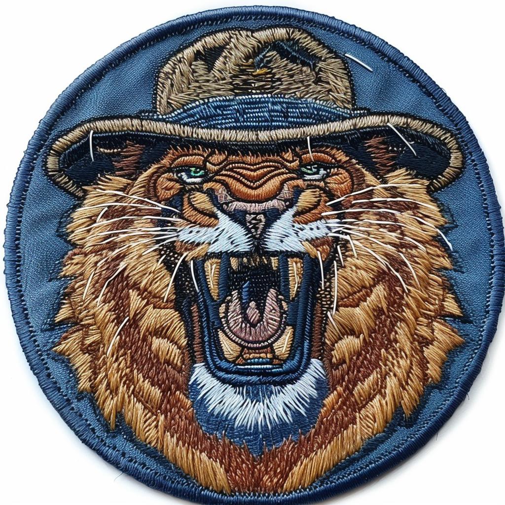 lion  angry  hat  patch  chenille  streetwear  simple  contrast  colors  tiger 955069