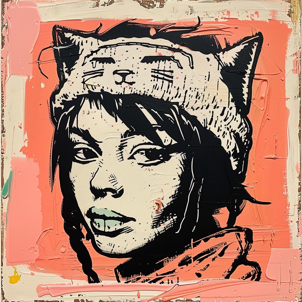 woman  cat  hat  impasto  painting  stylized  creative  unique  artistic  vibrant 1015516
