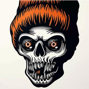 skull  hat  orange  creepy  design  illustration  character  graphic  artistic  symbolic 1072147