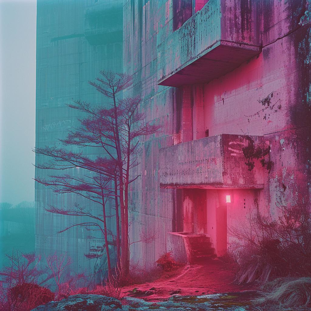 double  exposure  surreal  photo  pink  building  lighting  art  red  glow 1027526