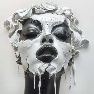 sculpture  woman  white  hair  dripping  paint  artistic  modern  contemporary  abstract 1073045