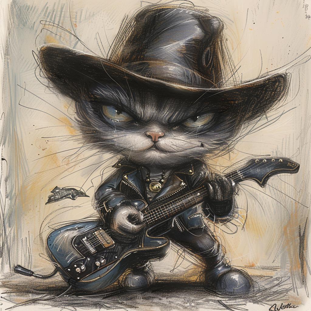 fantasy  art  cat  guitar  caricature  colorful  humor  rocker  stylized  whimsical 941288