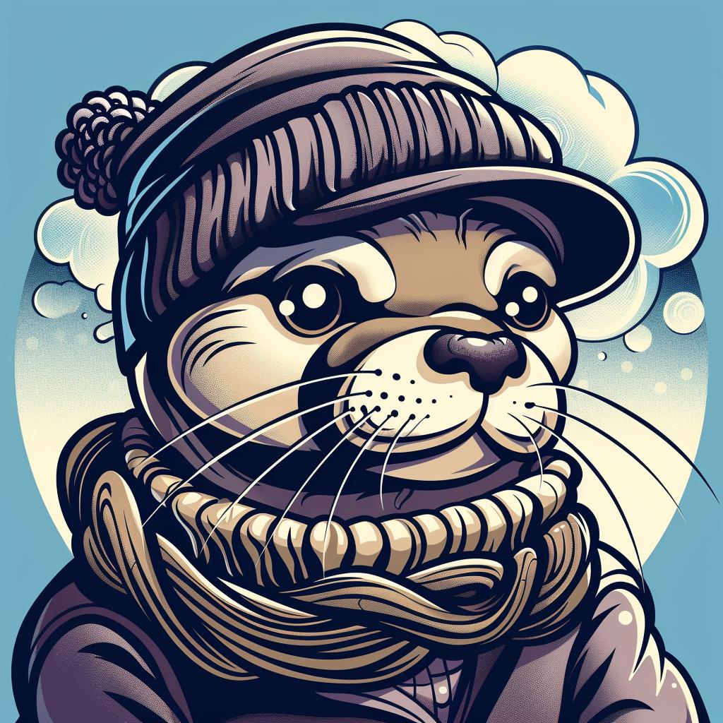 otter  cartoon  knit  cap  winter  scarf  character  minimal  street  culture 958274