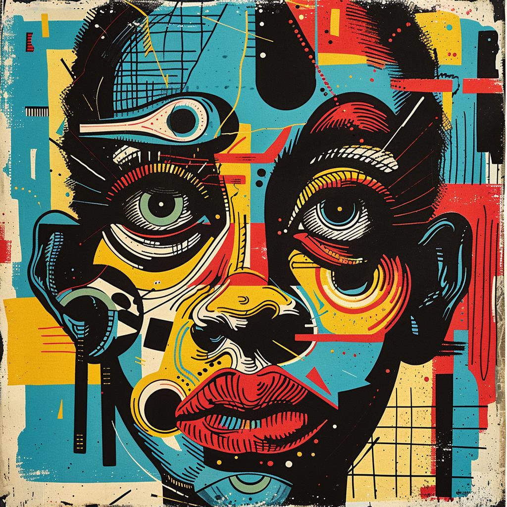 colorful  painting  man  face  Speedy  Graphito  abstract  art  vivid  creativity 960349