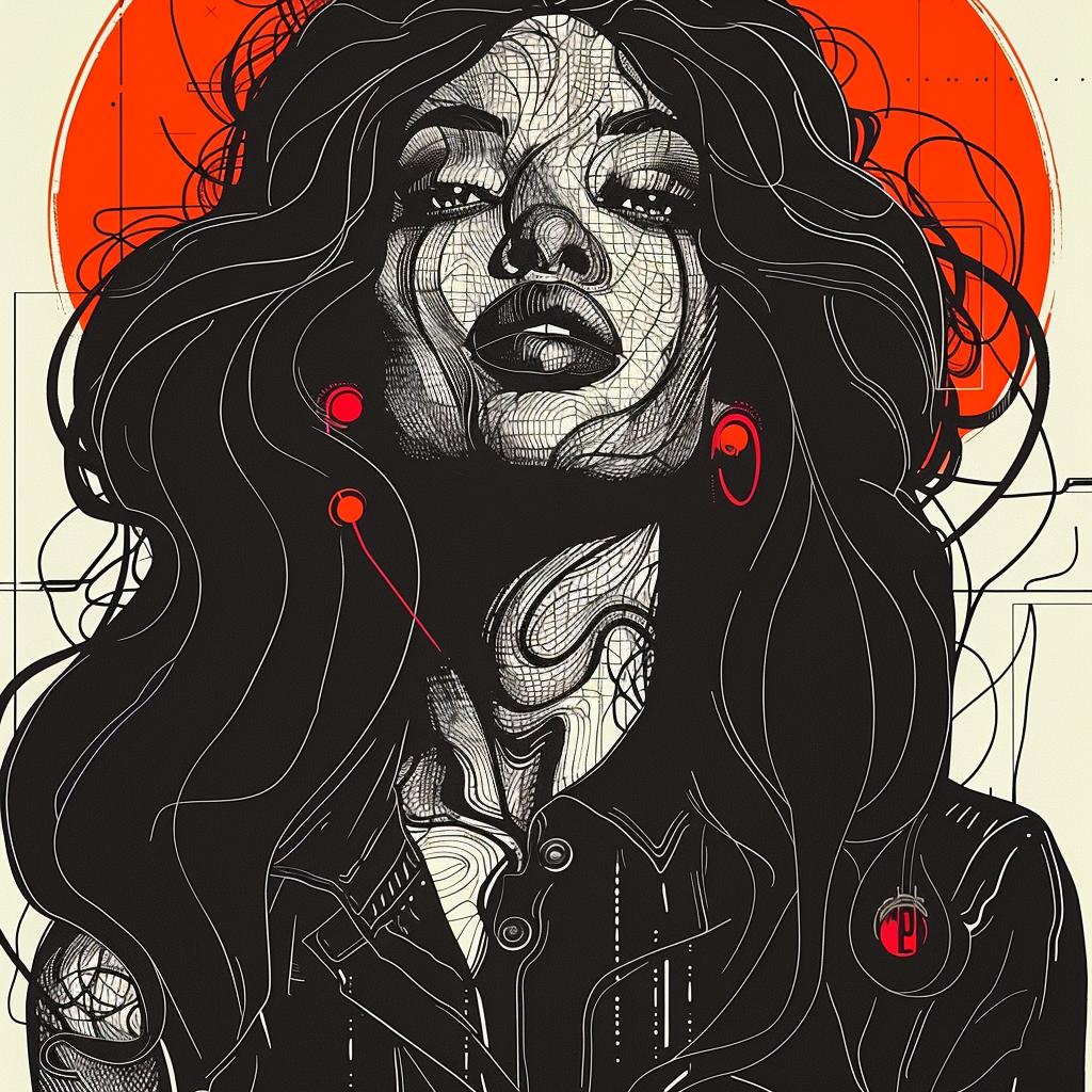 Pop Art  Viola  Davis  African-American  model  long hair  white  background  poster  red eyes 938950