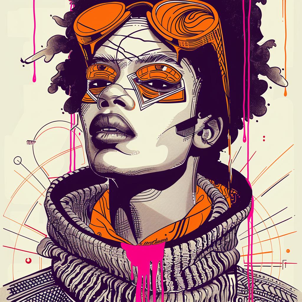 Pop  Art  woman  afro  glasses  four  eyes  makeup  Troy  background 939358