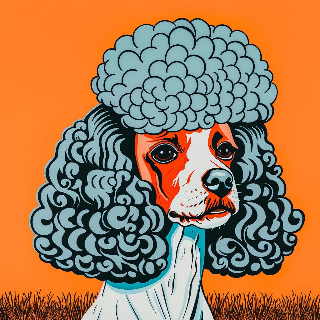 dog  poodle  curly  painting  background  fur  canine  artwork  playful  adorable 973426