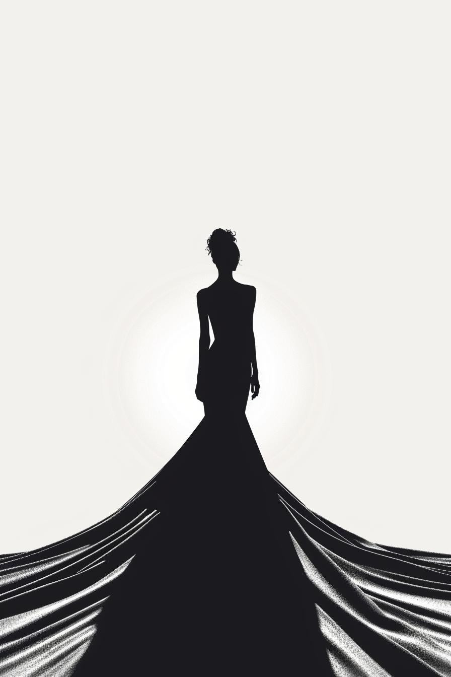 silhouette  woman  dress  fashion  runway  vector  art  design  style  minimal 954567