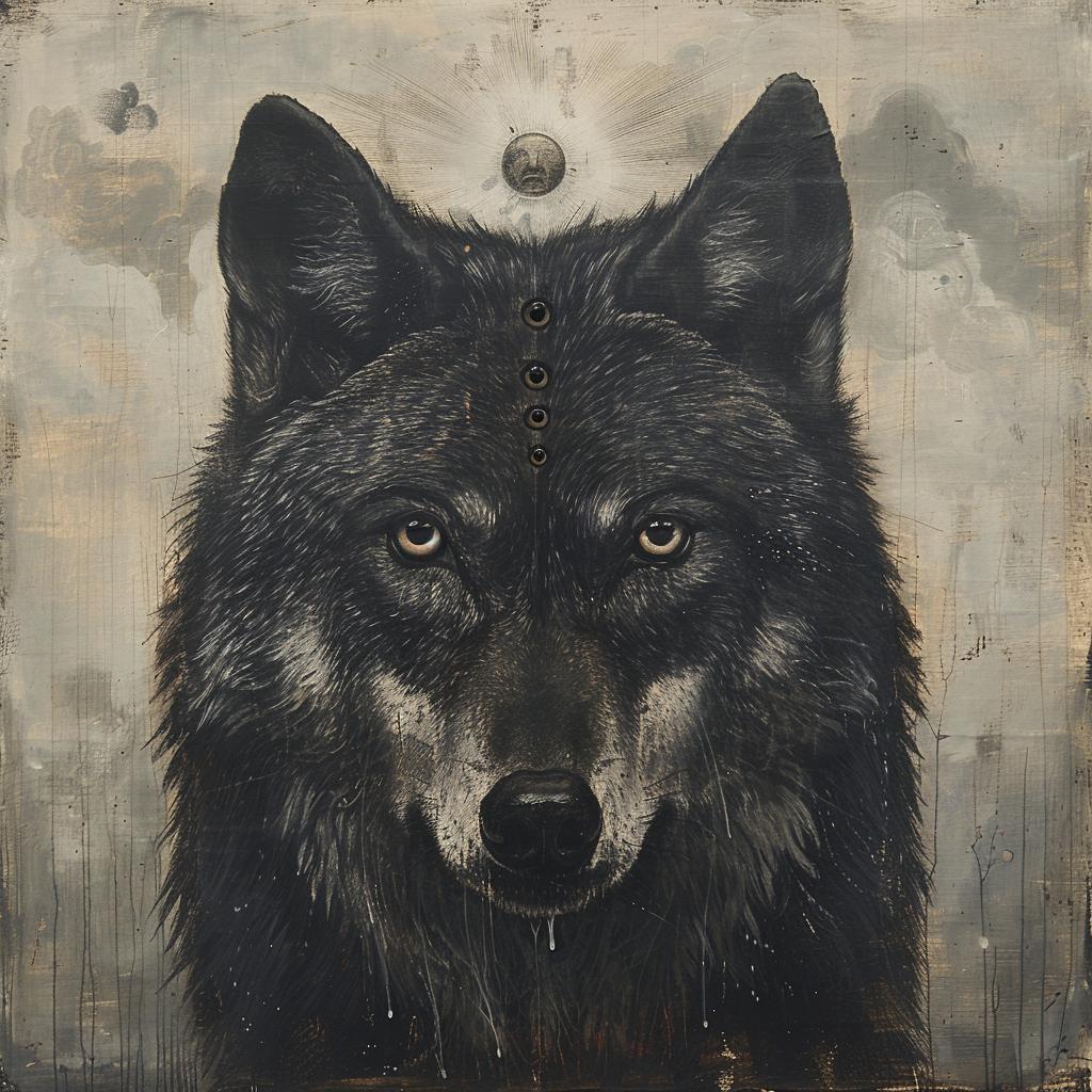 wolf  portrait  eyes  moon  wildlife  realistic  vivid  colorful  art  creative 971790